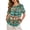 Aztec Cow Southwest American Tribal, variant on Blue Turtle Starfish Print Women's Cotton Linen Tunic Tops Dressy Casual Blouses Novelty Summer Outfits Decorative Buttons Plus Size Short Sleeve Shirts, XL