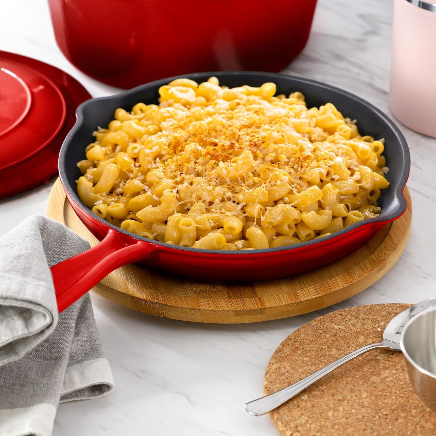 7 Piece Enameled Cast Iron Cookware Set, Heavy Duty Pots and Pans with Durable Enamel Finish, Cast Iron Kitchen Cookware Collection