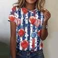 thumbnail image 2 of Tops de Ajuste Suelto para las Mujeres Sudadera Casual Impresa Manga Corta Cuello Redondo Superior, Poliéster, 2 of 7