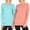 2PK: Ash Mint/Ash Rose, variant on Zenana Women & Plus Basic Round Crew Neck Long Sleeve Stretch Cotton Spandex T-Shirts