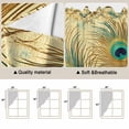 thumbnail image 3 of Peacock Feathers Kitchen Window Curtains, Swag Curtains Valance for Bedroom Living Room Bathroom, Brown Turquoise Vintage Abstract Rod Pocket Window Treatment Curtain Block Drapes 2 Panels 28"x36", 3 of 9