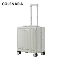 thumbnail image 4 of COLENARA, equipaje de cabina de 18 pulgadas, pequeña caja de embarque, multifuncional, apertura frontal, portátil, marco de aluminio, cubierta de carrito, maleta para PC, 4 of 4