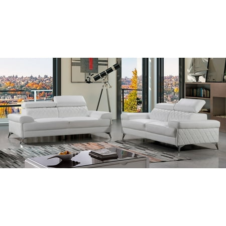 2pc Living Room Set Sofa & Loveseat, Upholstored Leather-M, Gray or (Best Living Room Set Deals)