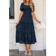 thumbnail image 3 of Vestido midi PRETTYGARDEN para mujer, verano 2025, floral, azul oscuro, 3 of 7