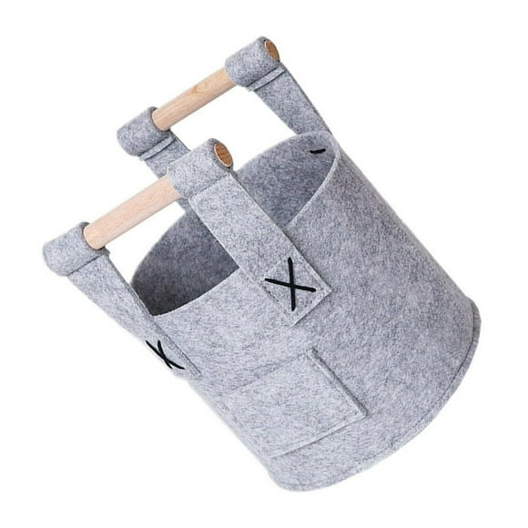 HLONK Felt Storage Bucket Wicker Basket Baskets Laundry Large Pet Supplies Child Grey