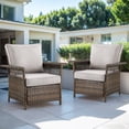 thumbnail image 3 of POCASSY Patio Wicker Chairs Accent Chairs with Cushions - Set of 2, Beige, 3 of 10