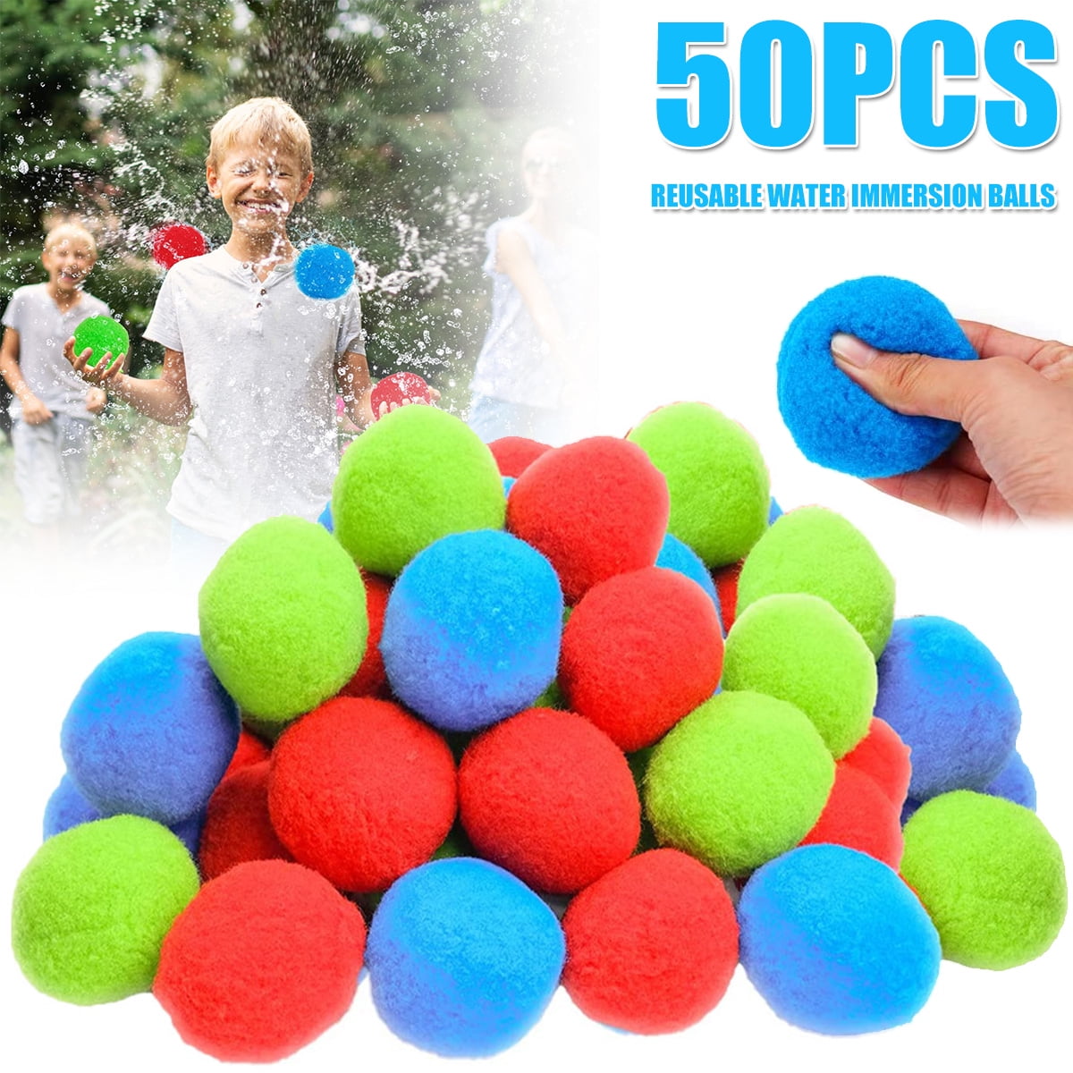 Littleduckling 50Pcs Reusable Water Balls Outdoor Immersion Balls Rapid Fill Bouncing Soaker