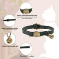 thumbnail image 2 of Unique Bargains Cat Collar Adjustable Breakaway Feature PU Cat Collar Breakaway with Bell Green, 2 of 7