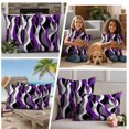 thumbnail image 5 of Purple Stripe Outdoor Waterproof Pillow Covers, Black Grey White Gradient Striped Geometric Decorative Square Throw Pillowcase Sofa Cushion Sham for Patio/Couch/Chair, 20"x20" 2 Pack, 5 of 8
