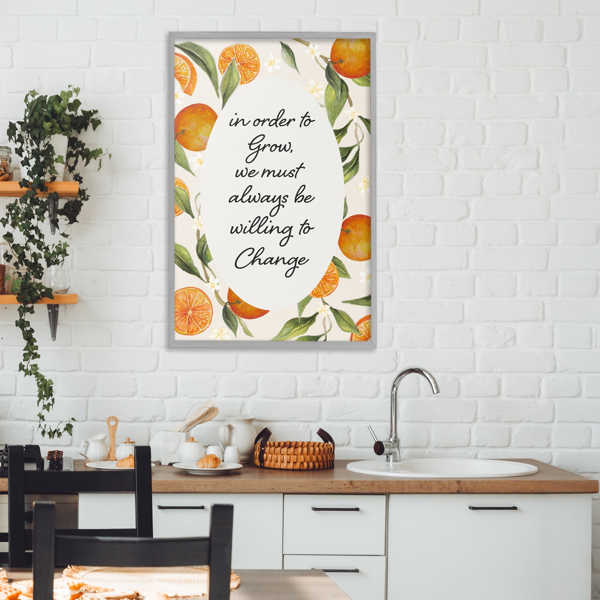 Stupell Industries Willing To Change Quote Gray Framed Giclee Art, design by Janice Gaynor