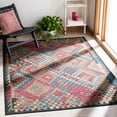 thumbnail image 3 of SAFAVIEH Journey Summer Tribal Machine Washable Area Rug, Charcoal/Red, 7'9" x 10', 3 of 13