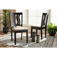 thumbnail image 3 of Baxton Studio Sand Fabric Upholstered and Dark Brown Finished Wood 2-Piece Dining Chair Set, 3 of 17