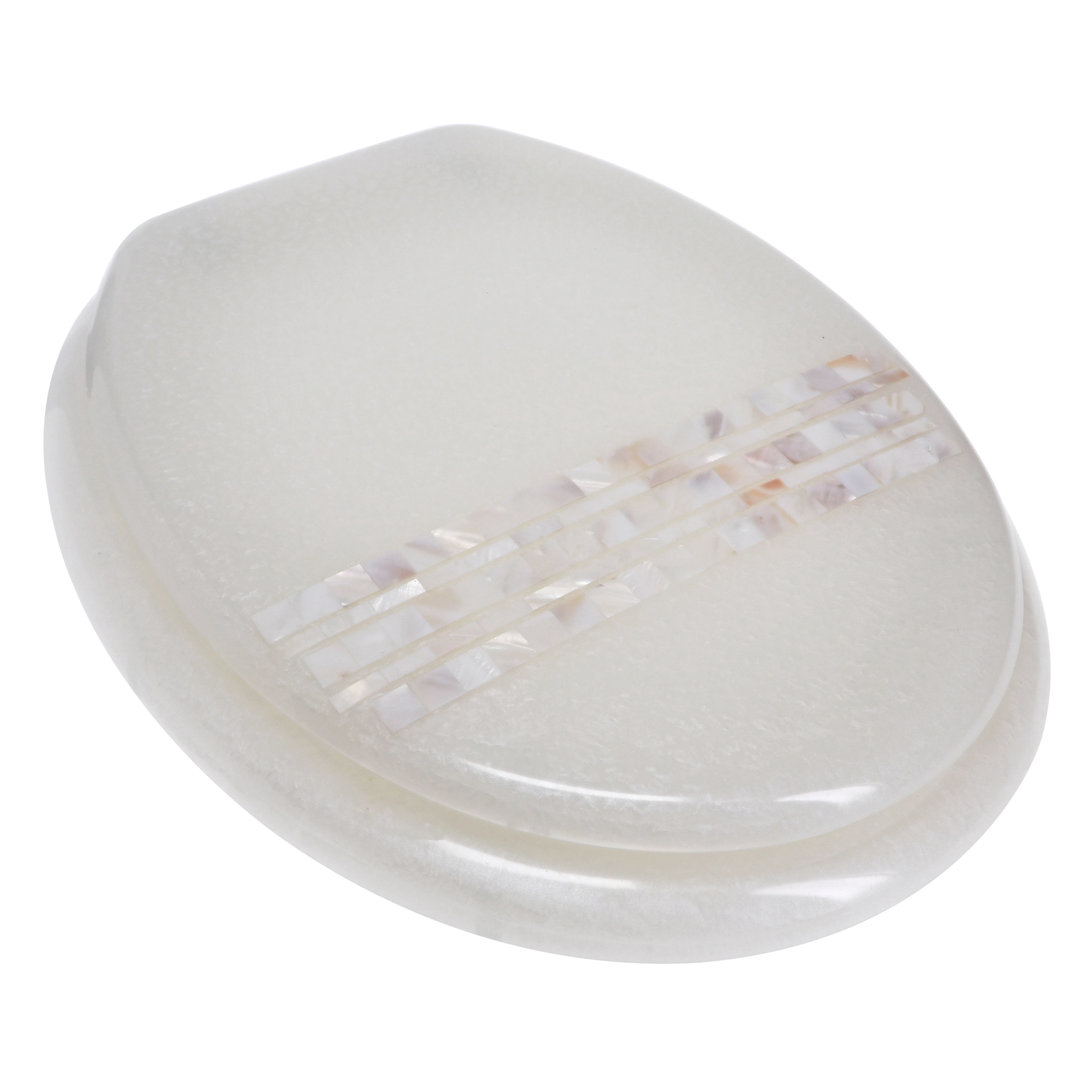 Ginsey Home Solutions Elongated Mother of Pearl Resin Toilet Seat