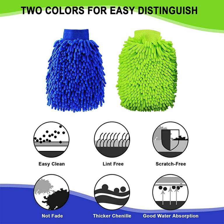 Microfibre Car Wash Mitt Hand Cleaning Duster Glove Glass Polish Cleaner  Cloth
