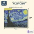 thumbnail image 3 of The Gifted Stationery File Folders - 12 Pack, Letter Size, Multicolor Van Gogh Floral with 1/3 Cut Tabs - Decorative File Folders for Office Supplies for Document Organization, 3 of 7