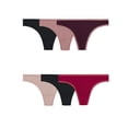 thumbnail image 6 of Fruit of the Loom Women's Microfiber Ribbed Thong Underwear, 6-Pack, 6 of 8