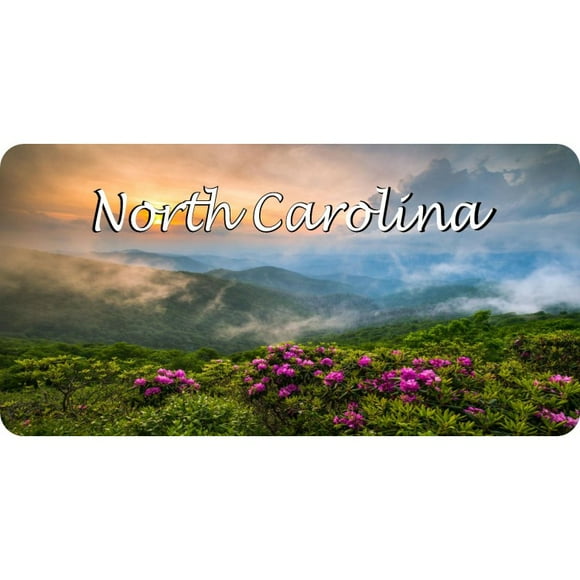 North Carolina Smoky Mountain Scene Photo License Plate
