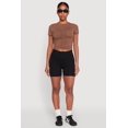 thumbnail image 3 of Womens Ruched Crew Neck Cropped Tee, 3 of 5