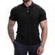 thumbnail image 1 of Camisetas Elvqul Hombre Economicas Polo Negro Manga Corta sin Estampado Solapa Abotonada, 1 of 8