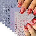 thumbnail image 1 of Pegatinas de uñas Quezadyl, 8 hojas, diseño de corazón para San Valentín, 1 of 9