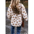 thumbnail image 2 of Women's Cozy Light French Beige Flower Pattern Button Up Fleece Jacket | [ZhiHiMeRi] | (US 20-22)2XL, 2 of 7