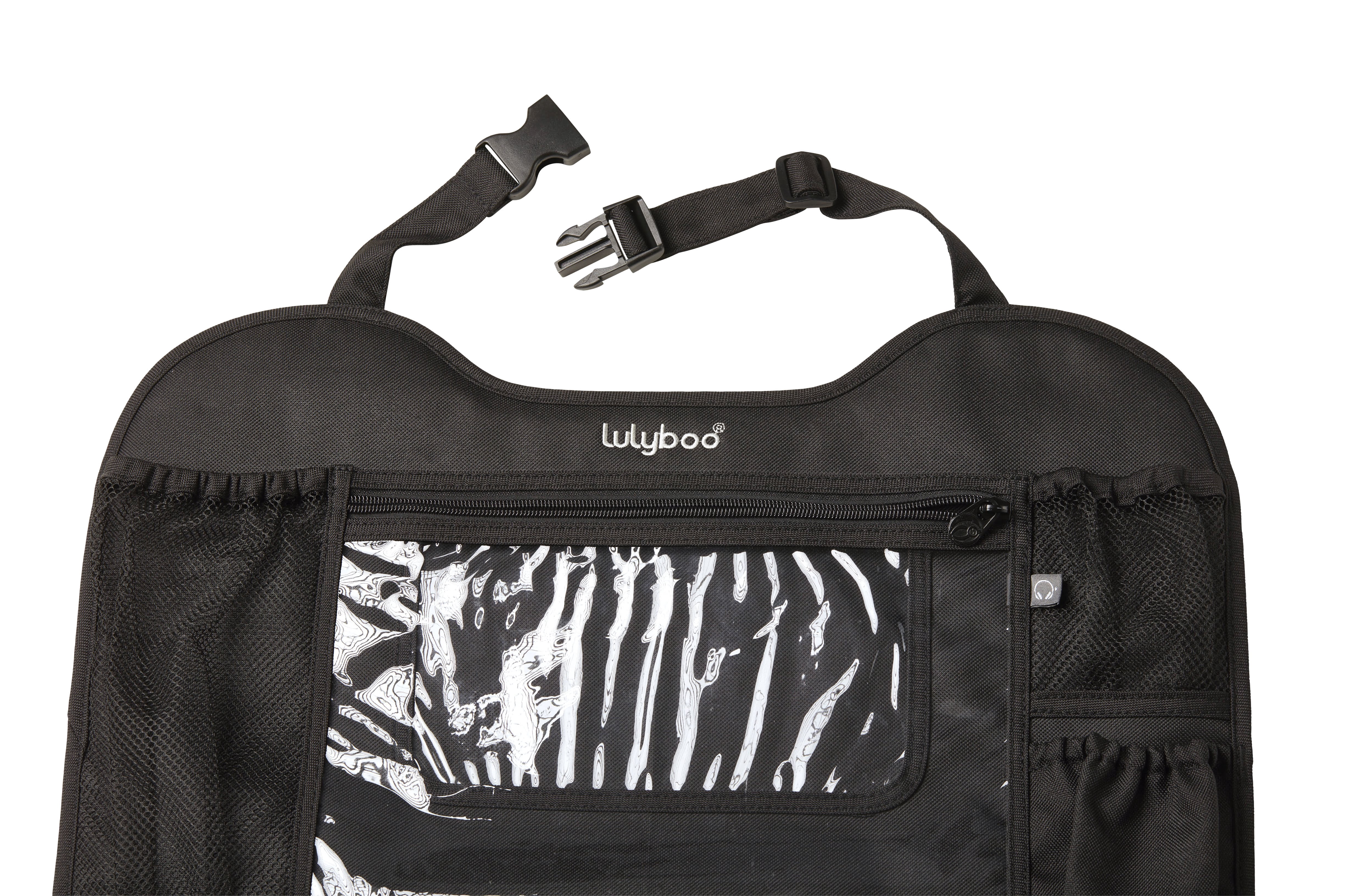 Lulyboo Auto Seat Protector and Carseat Organizer Tablet iPad Device Storage Window, Reinforced Seat Padded Non-Slip Grip Front and Rear Facing For Baby and Toddler Car Seats