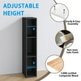 thumbnail image 5 of HOMLUX 9" x 6" x 31" Space-saving Storage Shelf 3 Tier Bookcase, Suitable for Small Space, Black, 5 of 7