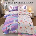 thumbnail image 2 of Btargot 5 Piece Colorful Unicorn Girls Comforter Sets Twin Pink Purple Rainbow Stars Bedding Set, 2 of 10