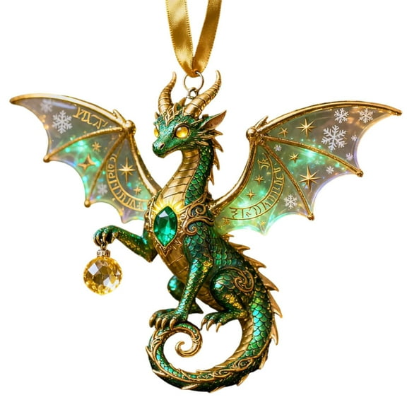 Cheapark Christmas Dragon-Shaped Hanging Ornaments - Festive Figurines For Xmas Tree, Home Holiday Decor Display