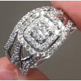 thumbnail image 2 of Diamond Ring And Wedding Band Set White Gold 14K 1.10ctw Halo Infinity Style, 2 of 4