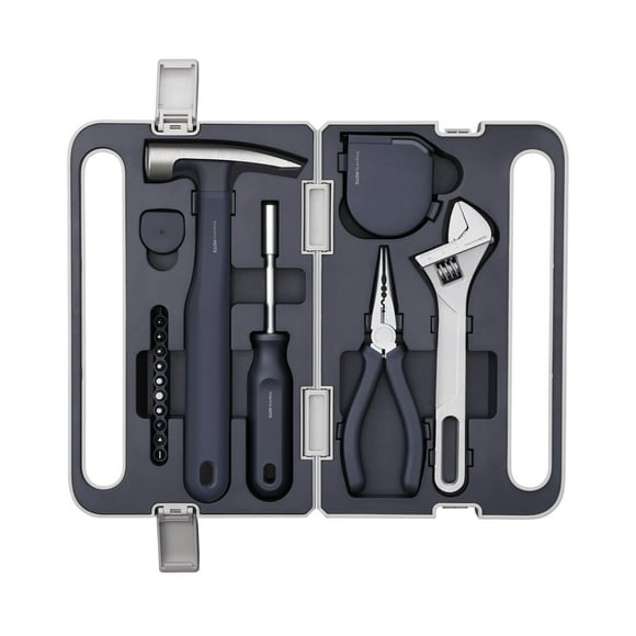 HOTO Tool Set, Hand Tool Set/Home Tool Kit, DIY Set Tool Household Hand Tool with Screwdriver Wrench Hammer Tape Plier Tool Box, Essential Mechanics Tools Kit for Everyday Home Repairs