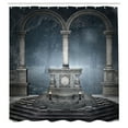 thumbnail image 3 of Ambesonne Gothic Shower Curtain, Roman Style Stone Altar, 69"Wx70"L, Blue Grey, 3 of 5