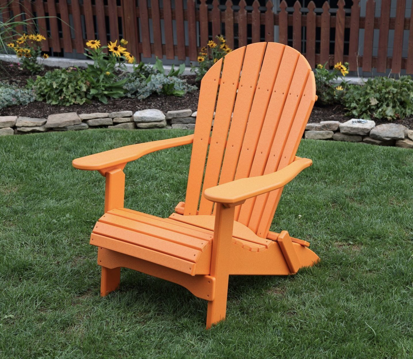 ARUBA BLUE-POLY LUMBER Folding Adirondack Chair with Rolled Seating Heavy Duty EVERLASTING Lifetime PolyTuf HDPE MADE IN USA AMISH CRAFTED