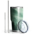 thumbnail image 2 of 30oz Misty Forest Landscape Tumblers Stainless Steel Tumbler with Lid and Straw,Vacuum Insulated Double Wall Travel Tumbler Cups Mug with Cleaning Brush for Coffee,Tea, 2 of 7