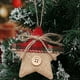 thumbnail image 4 of Adornos navideños de lino hechos a mano | Colgantes festivos con formas festivas | Decoración de tela a cuadros rojos con botones | Conjunto de diseños variados para decoración navideña, 4 of 6