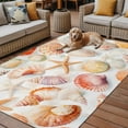 thumbnail image 2 of Fsddascl Orange Shells Coastal Outdoor Rug for Patio/Deck/Porch, Non-Slip Large Area Rug 6 x 9 Ft, Summer Beach Starfish Watercolor Indoor Outdoor Rugs Washable Area Rugs, Camping Rug Carpet, 2 of 5
