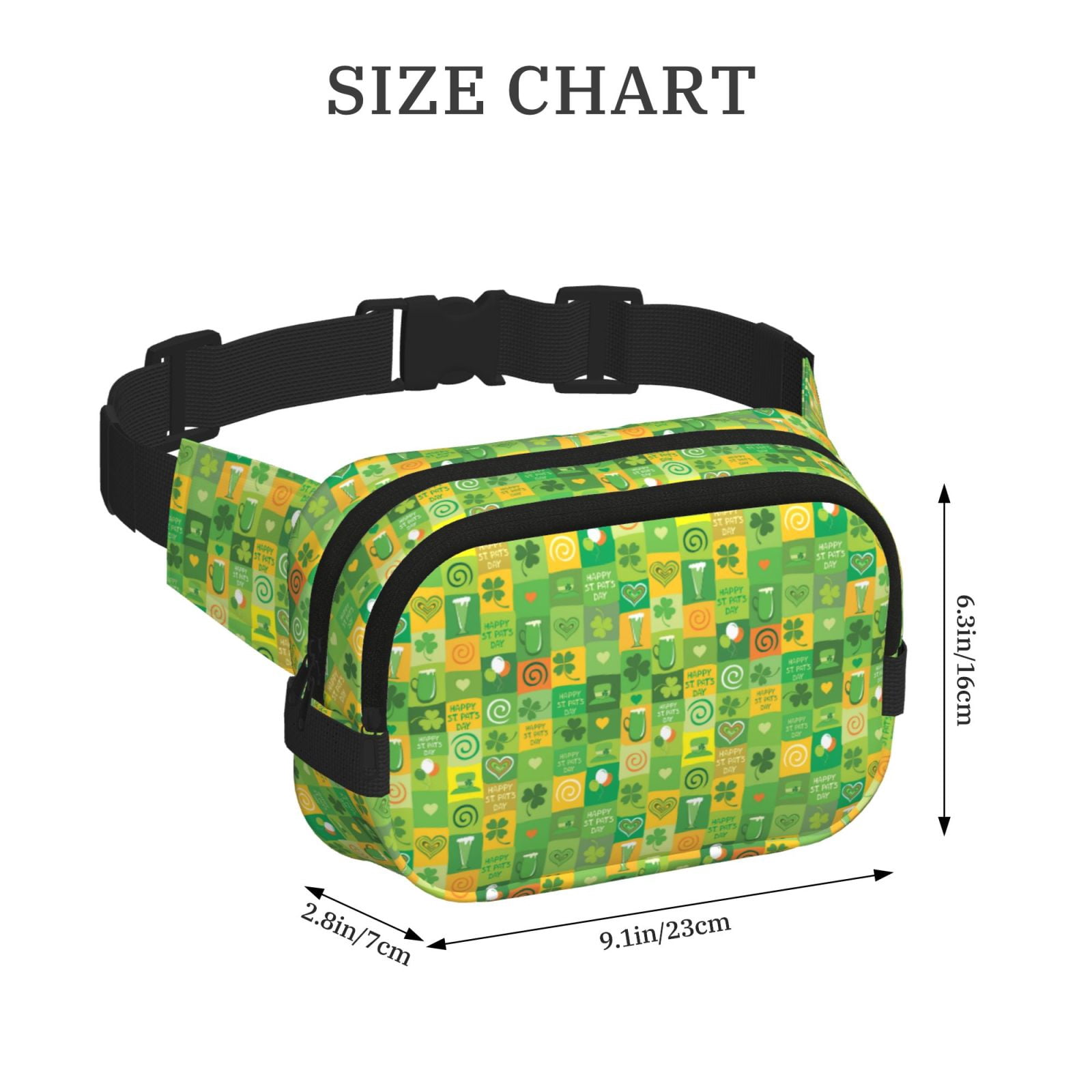 Hirioo St. Patrick's day for Double Layer Waist Bag Adjustable Fanny Pack For Travel Running Hiking