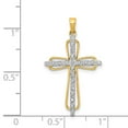 thumbnail image 4 of Real 14kt & Rhodium .03ct. Diamond Cross Pendant; for Adults and Teens; for Women and Men, 4 of 4