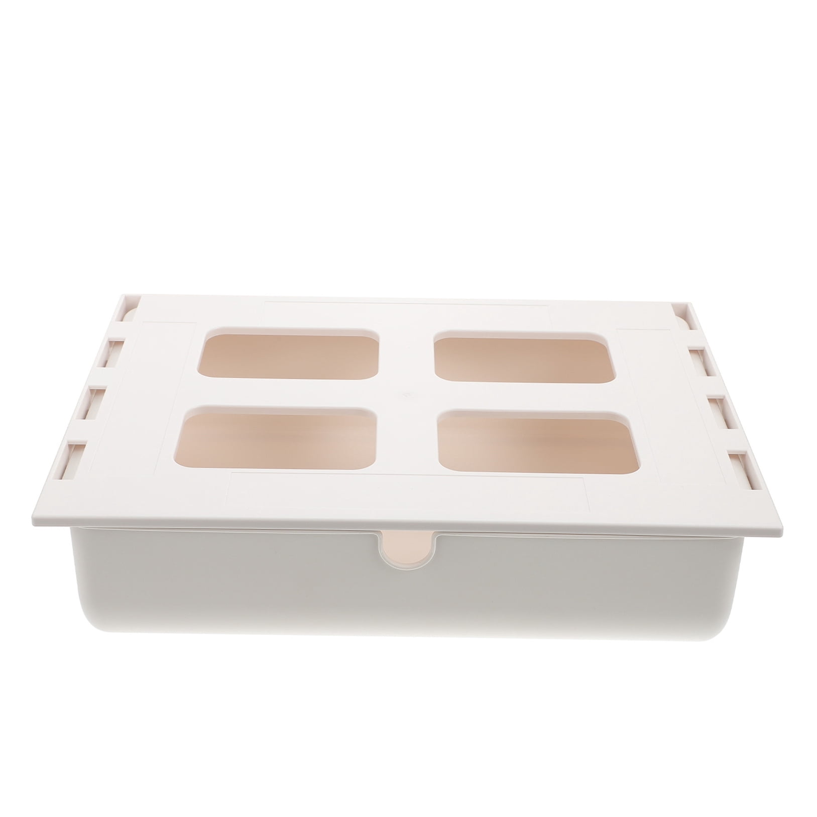 Pretyzoom 1Pc Hidden Drawer Box White Under Desk Storage Container for Office and Home Organization