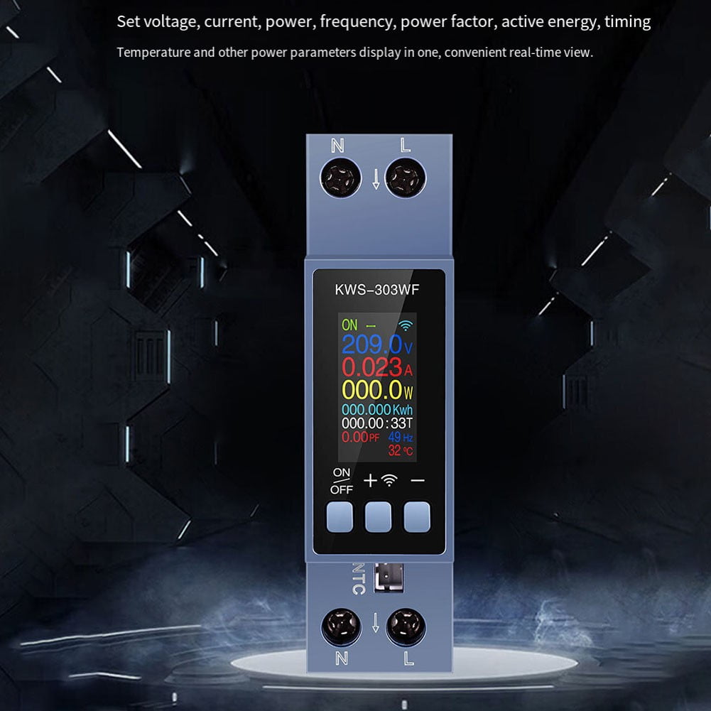 Dreamhall Kws-303Wf Wifi Din Rail Ac Power Meter 40A Multifunctional Voltage Current Meter