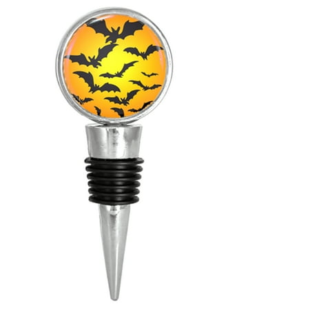 

Halloween Bats and Full Moon Sunset Wine Stopper