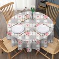 thumbnail image 3 of Pioneer Flower Floral Print Pattern Round Tablecloth 60"x60",Wrinkle Wipeable Table Cloth for Kitchen Dining Room Picnic Patio Party, 3 of 6