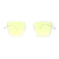 thumbnail image 1 of Mens Retro Rectangle Color Lens Hippie Plastic Sunglasses Clear Yellow, 1 of 4
