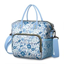 Pioneer Flower Floral Print Pattern Womens Lunch Box for Work,Insulated Large Lunch Bag for Tween and Teen,Loncheras Para Mujer,Leakproof Adult Lunch Bag for Work,Beach,Travel,Picnic,Camping