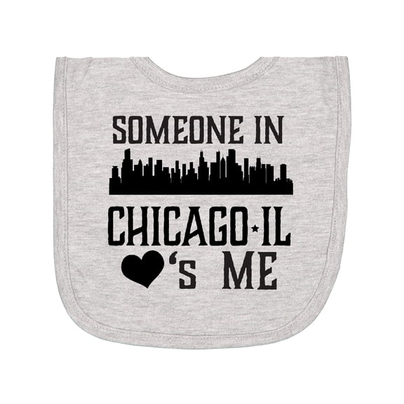 Inktastic Chicago Illinois Someone Loves Me Skyline Newborn Bib