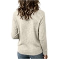thumbnail image 6 of cocolona Pullover Sweaters for Women Crew Neck Long Sleeve Knitted Fall Tops Casual Loose Solid Color Base Sweater, 6 of 7