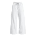thumbnail image 6 of ZHYou No Boundarie Womens Baggy Sweatpants Seam Drawstring High Waist Wide Leg Loose Casual Trousers with Side Pockets,White,Size XL, 6 of 9