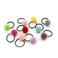 thumbnail image 4 of 20pcs Baby Toddler Pom Ball Hair Ties for Girls, Small Hair Ties for Kids, Multicolor No-metal Hair Elastics Stretchy Ponytail Holders, 4 of 5