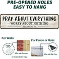 thumbnail image 3 of Bible Verses Wall Decor - Pray About Everything Worry About Nothing Philippians 4:6 - Rustic Farmhouse Wall Art, Faith Belief Religion Living Room House Plaque Pray Signs 4"x16", 3 of 7