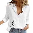 thumbnail image 2 of White Women Shirts, Women'S Casual Shirt Butterfly Print V Neck Long Sleeved Loose Shirt Top,Women Shirts M, 2 of 4
